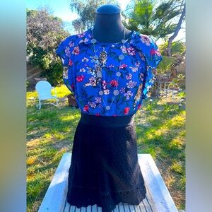 Colorful Blouse with floral and Tiger print